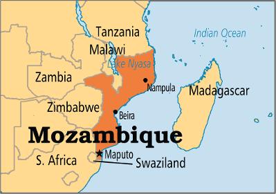 Mozambique Map, Southern Africa