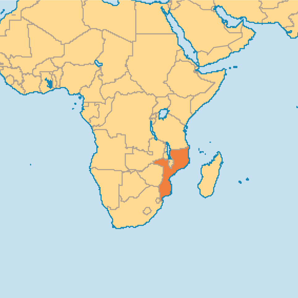 Africa, Mozambique Map